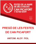 Prego Antoni Aloy festes Can Picafort 2009